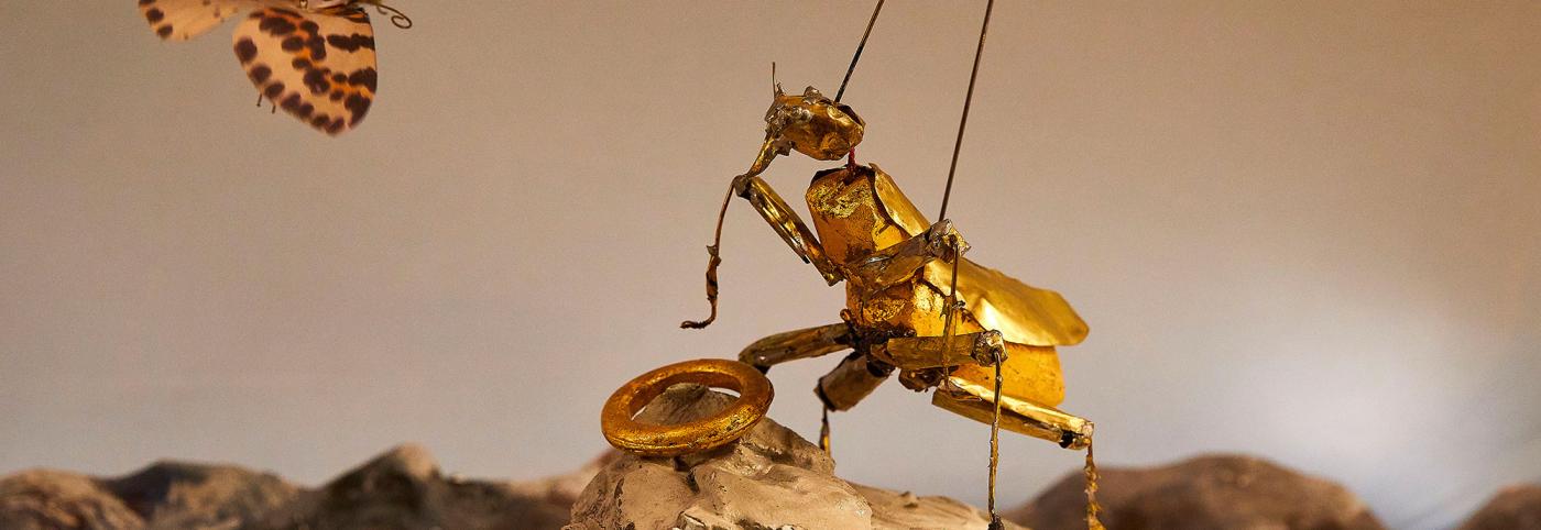 © Bregenzer Festspiele / Anja Köhler Der Ring in 90 Minuten - Werkstattbühne - Bregenzer Festspiele - Schmetterling und Metallfigur